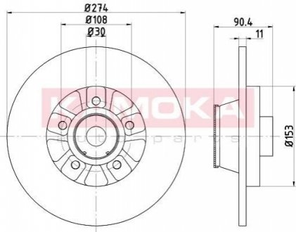 Тормозные диски с подшипником RENAULT KANGOO 08- KAMOKA 1031138