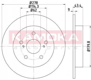 Тормозные диски FIAT SEDICI 06-/SUZUKI SX4 06- KAMOKA 103154