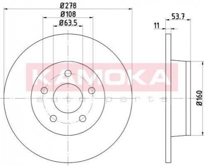 Тормозные диски FORD TRANSIT CONNECT 02-/TOURNEO CONNECT 02- KAMOKA 103177