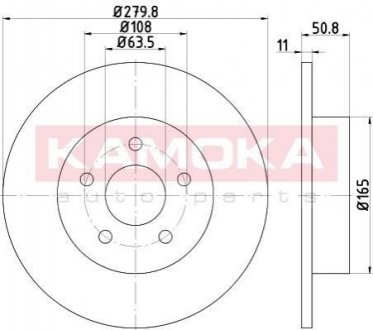 Тормозные диски FORD C-MAX 10-/KUGA 14-/TRANSIT CONNECT 13- KAMOKA 103184