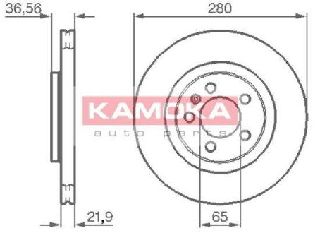 Гальмiвнi диски Audi A3/Seat Leon/Skoda Octavia/VW Bora/Golf IV 96-10 KAMOKA 1031856