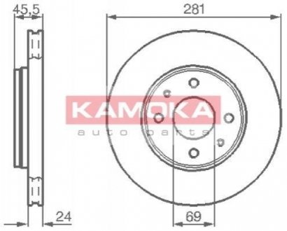 Гальмівні диски MITSUBISHI CARISMA 00-06/VOLVO S40/V40 95-03 KAMOKA 1032136