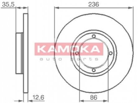Тормозные диски CHEVROLET SPARK 05-/DAEWOO MATIZ 98- KAMOKA 1032152 (фото 1)