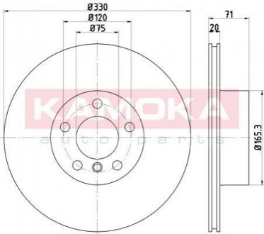 Тормозные диски BMW X3 (F25) 10-/X4 (F26) 14- KAMOKA 103220 (фото 1)