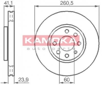 Тормозные диски OPEL CORSA C 00- KAMOKA 1032262