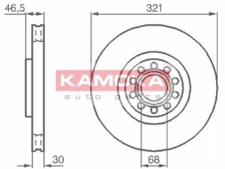 Тормозные диски AUDI A4 97-/A6 97-/SEAT EXEO 09- KAMOKA 1032332 (фото 1)
