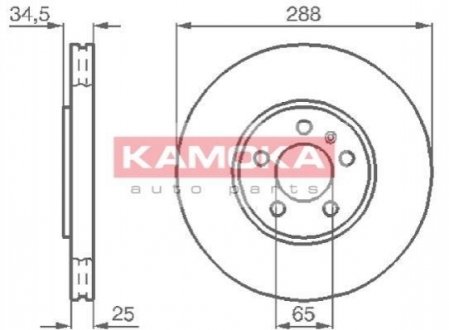 Тормозные диски AUDI A3 96-01/SKODA OCTAVIA 96-/VW GOLF IV 98-05 KAMOKA 1032442