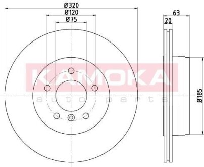 Гальмiвнi диски BMW 5 (E60/E61) 03-10/6 (E63/E64) 04-10 KAMOKA 1032520