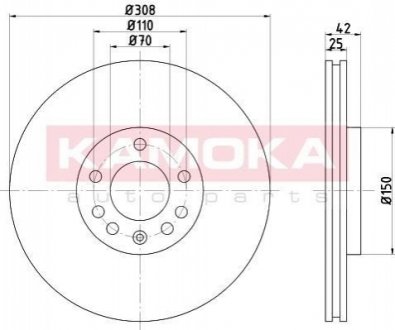 Тормозные диски OPEL ADAM 13-/ASTRA H 05-/CORSA D 14-/MERIVA B 10- KAMOKA 103253