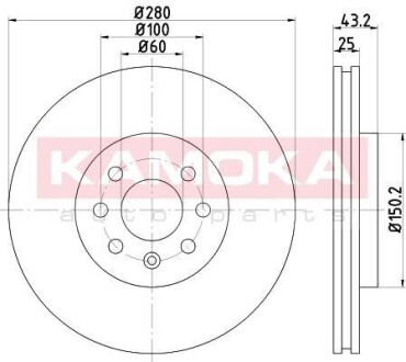 Гальмiвнi диски Opel Combo 01- KAMOKA 103258