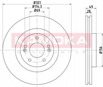 Тормозные диски HYUNDAI SANTA FE 10-/KIA SORENTO II 09- KAMOKA 103291