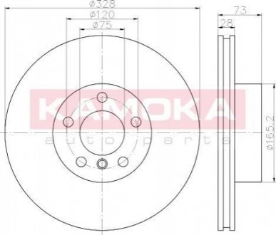 Тормозные диски BMW X3 (F25) 10-/X4 (F26) 14- KAMOKA 103295 (фото 1)