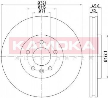 Тормозные диски OPEL ASTRA J 09-/ZAFIRA 11- KAMOKA 103311