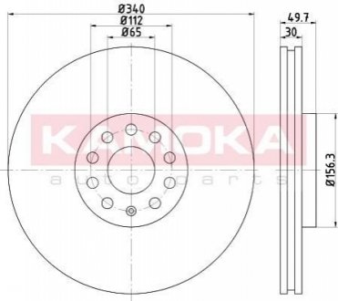 Гальмівні диски SEAT LEON 13-/SKODA OCTAVIA 12-/GOLF VII 12-/PASSAT 10- KAMOKA 103313