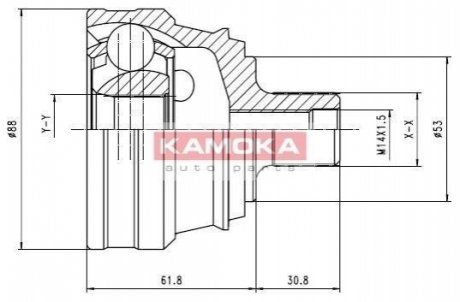 К-т шарнирный приводного вала KAMOKA 6276