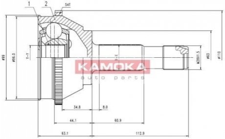 К-т шарнирный приводного вала KAMOKA 6506