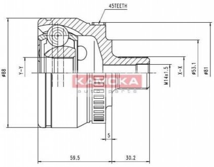 К-т шарнирный приводного вала KAMOKA 6762