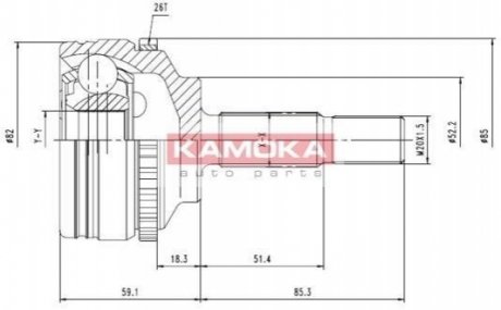 К-т шарнирный приводного вала KAMOKA 7140