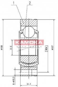 К-т шарнірний привідного валу KAMOKA 8738