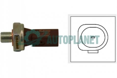 Датчик тиску оливи VW Crafter 2.5TDI 06-/T4/T5 1.9TDI 03-09 (0.55-0.85 bar) (коричневий) KAVO EOP-5502 (фото 1)