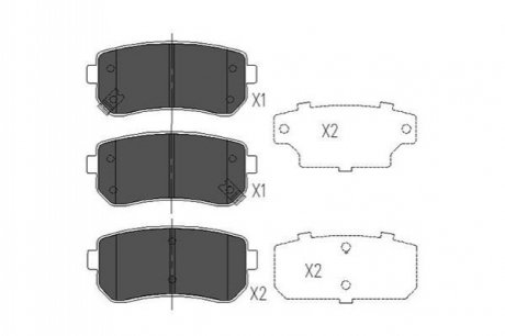 Колодки тормозные (задние) Hyundai Accent I20/I30/Ix35/Sonata/Kia CeeD/Rio/Sportage 1.2-3.3 05- KAVO KBP-4007 (фото 1)