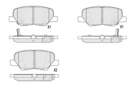 Колодки гальмівні (задні) Mitsubishi Outlander III/Mazda 6 12- (Akebono) KAVO KBP-5551 (фото 1)