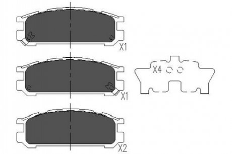 Тормозные колодки (задние) Subaru Impreza/Legacy 1.6/2.0 89-03 KAVO KBP-8016 (фото 1)