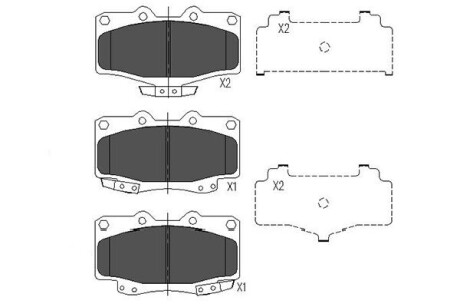 PARTS TOYOTA Гальмівні колодки LandCruiser 3,0-3,4 -02 KAVO KBP-9054