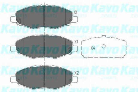 Тормозные колодки перед. TOYOTA HILUX VII 2.5D 04-08 KAVO KBP-9093