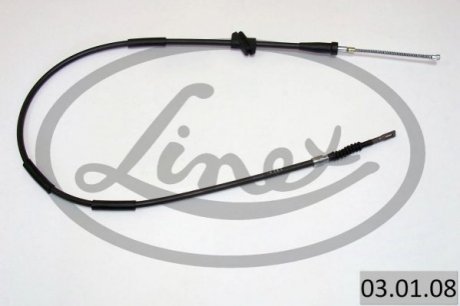 Трос ручника (L) Audi 80/90 86-91 (1345/1078mm) LINEX 03.01.08 (фото 1)
