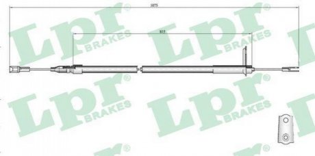 Трос ручного тормоза LPR C0407B