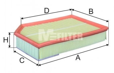 Фильтр воздушный Volvo XC90 02-14 M-FILTER K 738 (фото 1)