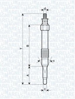 Свічка розжарювання FORD, AUDI, CITROEN, FIAT [] MAGNETI MARELLI 062900000304