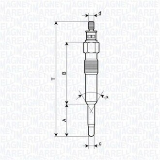 HONDA свічка розжарювання ACCORD 2.0TDI 95- MAGNETI MARELLI 062900126304