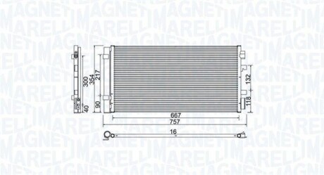 Радіатор кондиціонера MEGANE III, FLUENCE, SCENIC MAGNETI MARELLI 350203762000