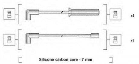 Комплект ізольованих проводів для свічок запалення MAGNETI MARELLI 941365070930 (фото 1)