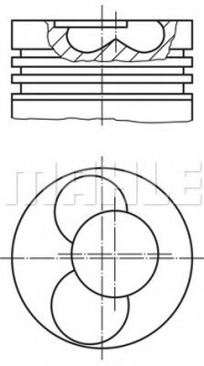 Поршень з кільцями VW 81,51 2,5TDi AVR (Mahle) MAHLE / KNECHT 030 88 02