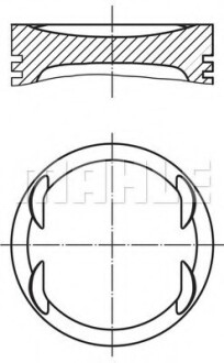 Поршень з кільцями VAG 77,01 1,6i 16V ATN/AUS/AZD (Mahle) MAHLE / KNECHT 030 99 02