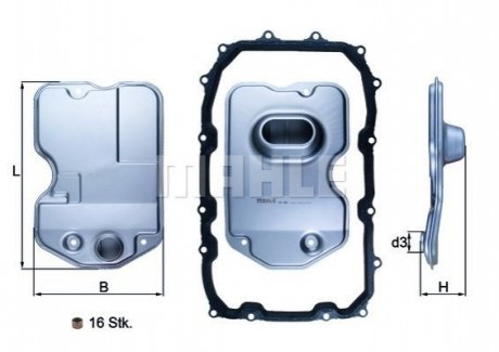 Фільтр масляний АКПП AUDI Q7 06-15, VW TOUAREG 02-10 з прокладкою (вир-во -) MAHLE / KNECHT HX160KIT (фото 1)