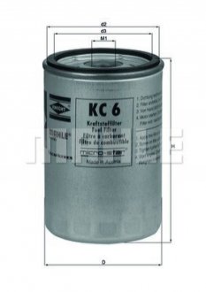 Фільтр паливний KHD MAHLE / KNECHT KC 6 (фото 1)