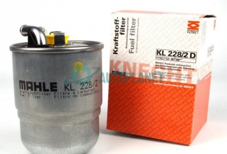 Фільтр паливний MB Sprinter 2.2-3.0CDI (+отв. датчика води) (DODGE) MAHLE / KNECHT KL 228/2D (фото 1)