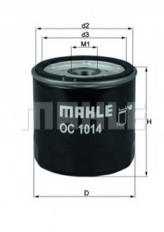 Масляний фільтр MAHLE / KNECHT OC 1014 (фото 1)