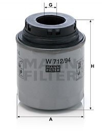 Фильтр масла Caddy 1.2TSI 10-/ VW/Skoda/Seat 1.4TSI MANN W 712/94 (фото 1)