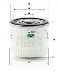 Фільтр масляний двигуна FORD TRANSIT (вир-во) MANN W 9050