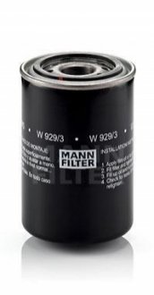Фільтр оливи MANN W 929/3 (фото 1)