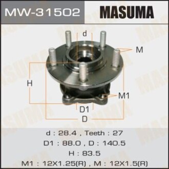 Ступиця колеса заднього в зборі з підшипником Mitsubishi Outlander (06-12) 4WD (с ABS) MASUMA MW31502