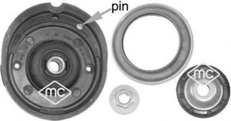 Ремкомплект опори амортизатора перед Citroen C2, C3 (02-) Metalcaucho 05876