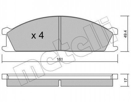 Тормозные колодки (передние) Nissan Pathfinder/Caravan 97- Metelli 22-0107-0