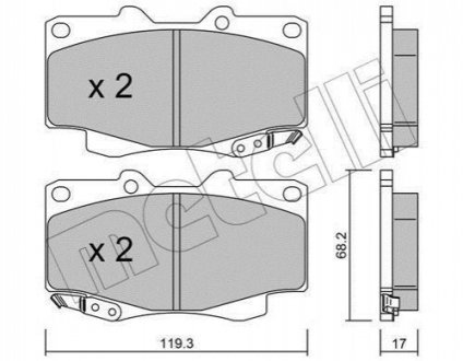 Тормозные колодки (передние) Toyota Hilux 05-15 Metelli 22-0129-1