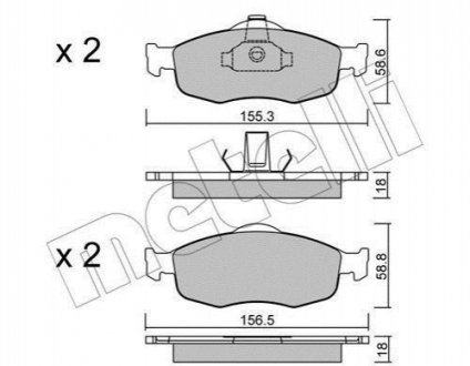 Колодки гальмівні (передні) Ford Mondeo I/II 93-00/Scorpio I/II 85-98 Metelli 22-0146-0 (фото 1)